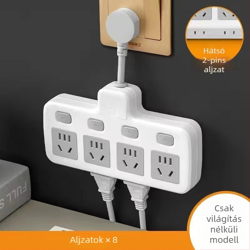 Hongting hosszabbító kábellel, 10A, 220-250V, 2500W, PVC tok, vezetékes aljzat