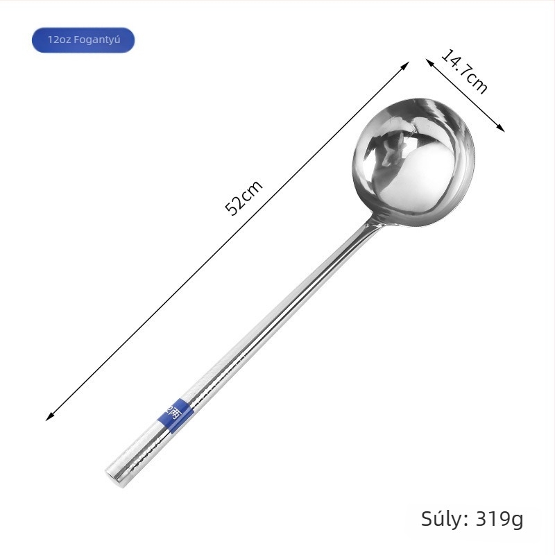 Rozsdamentes acél főzőkanál, nyél: fa vagy rozsdamentes acél – csúszásmentes, modern minimalist stílus