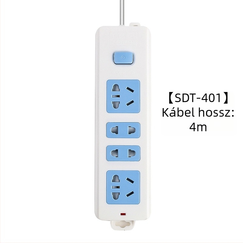 Független kapcsolós elosztó, 3 aljzat, 10A, 100–250V, 2500W