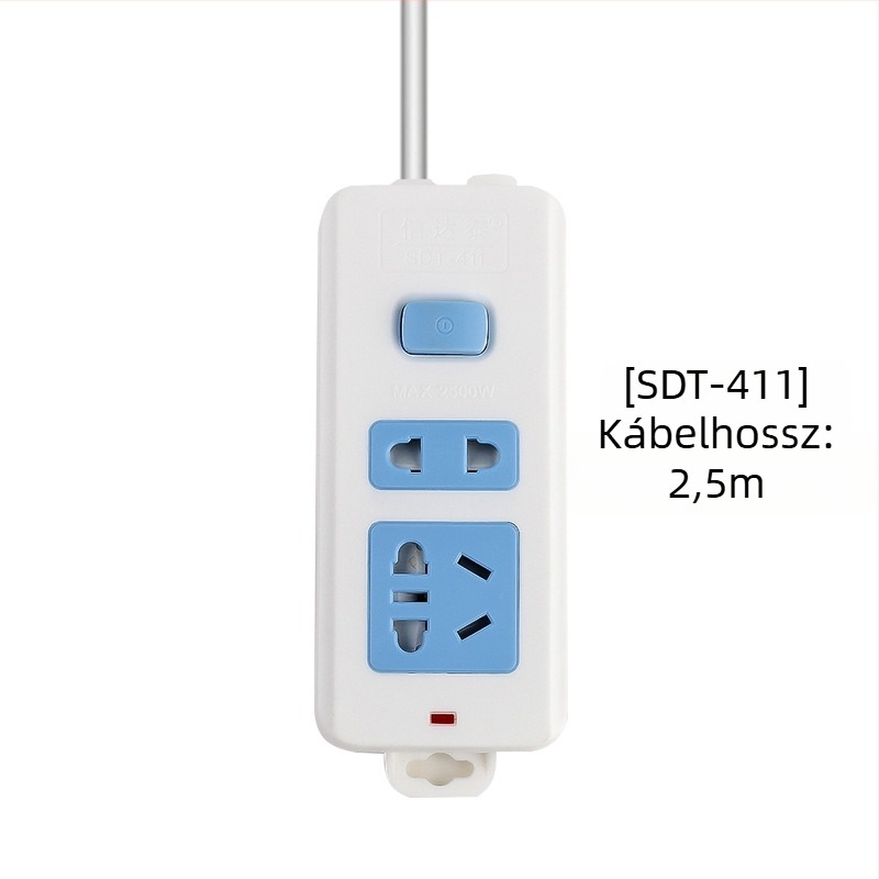 Független kapcsolós elosztó, 3 aljzat, 10A, 100–250V, 2500W