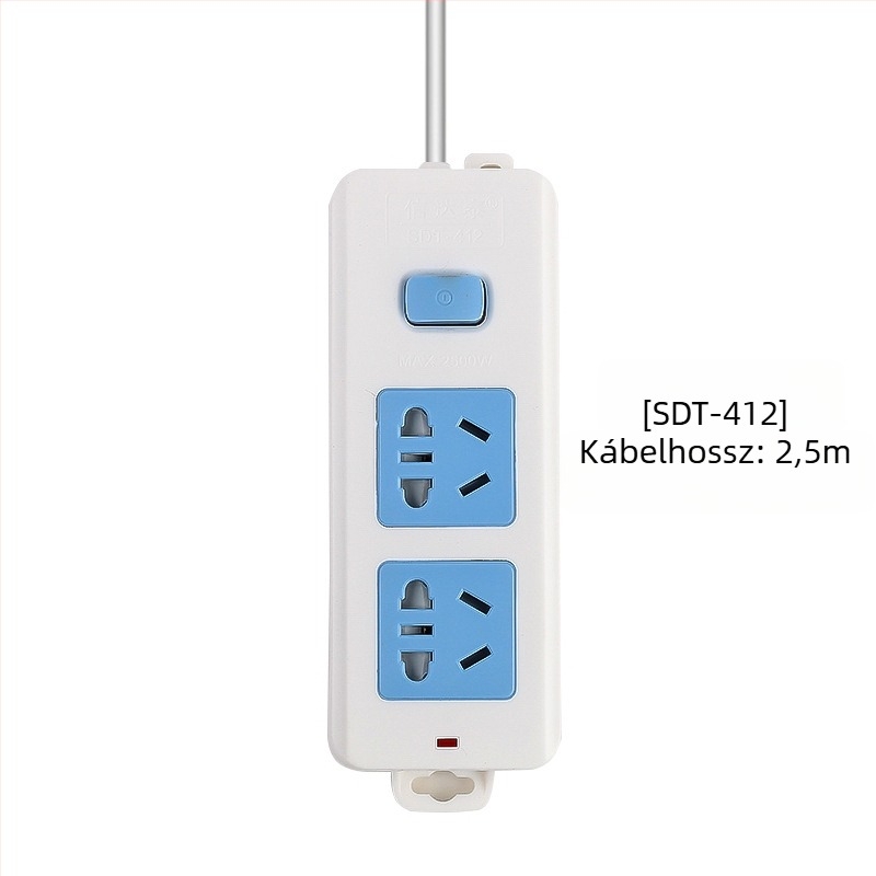 Független kapcsolós elosztó, 3 aljzat, 10A, 100–250V, 2500W
