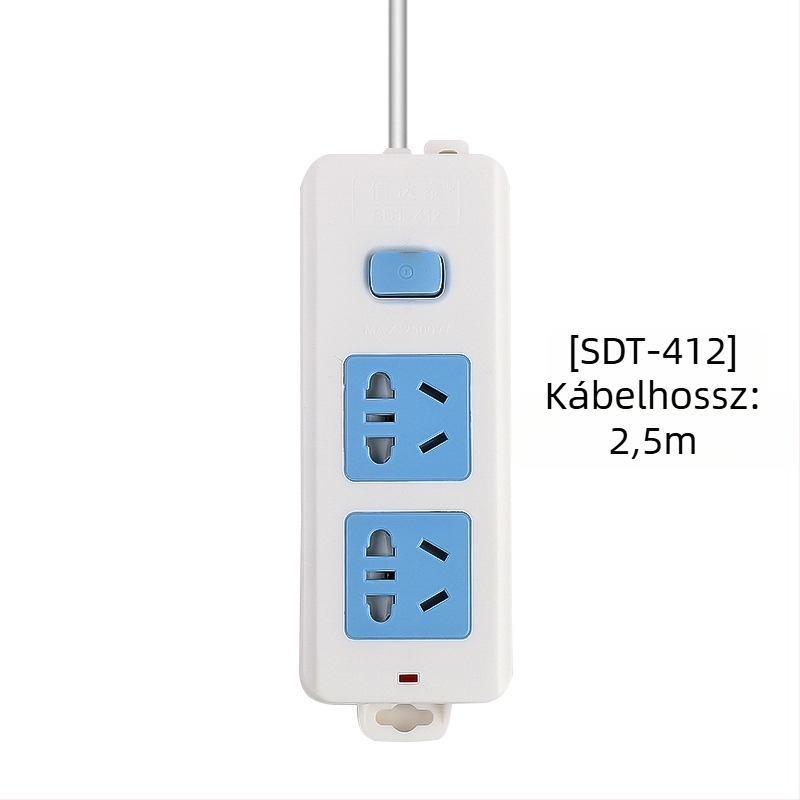 Független kapcsolós elosztó, 3 aljzat, 10A, 100–250V, 2500W