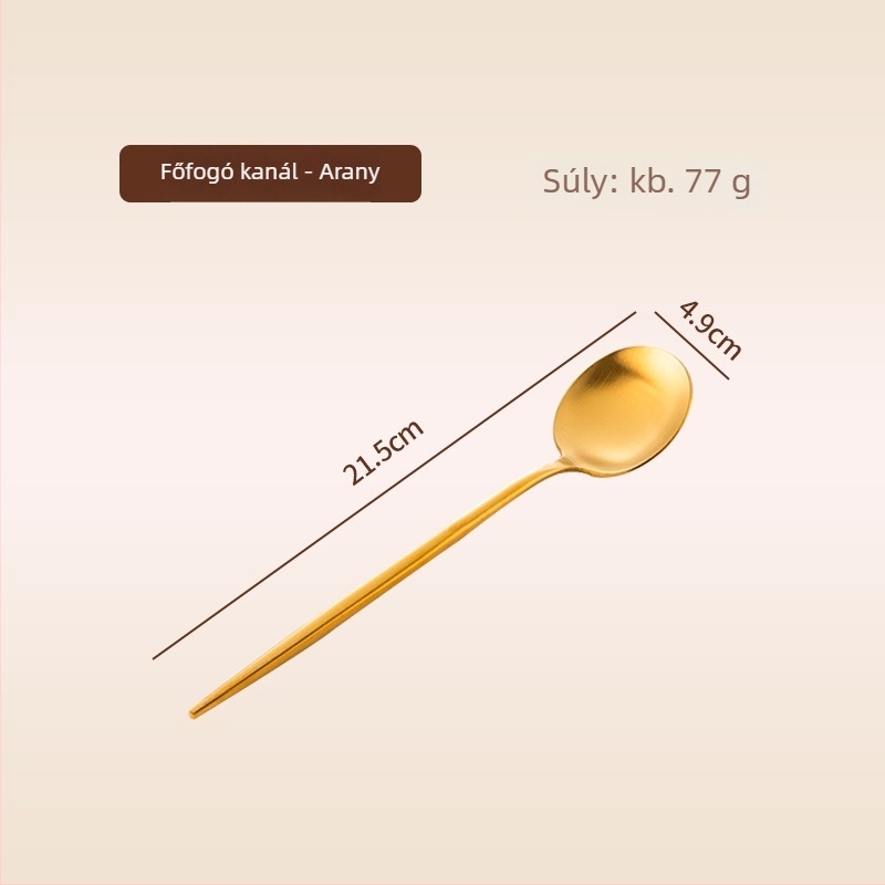 Thread Rabbit 304 rozsdamentes acélból készült kés, villa és kanál készlet — tükörfényes polírozás, egyszínű mintázat, modern minimál stílus