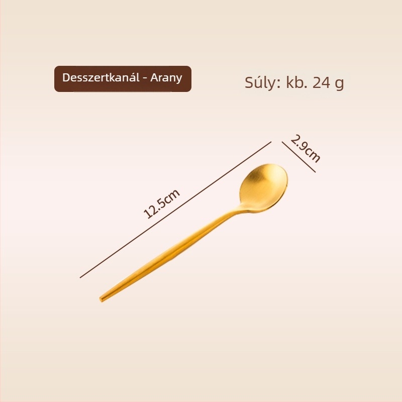 Thread Rabbit 304 rozsdamentes acélból készült kés, villa és kanál készlet — tükörfényes polírozás, egyszínű mintázat, modern minimál stílus