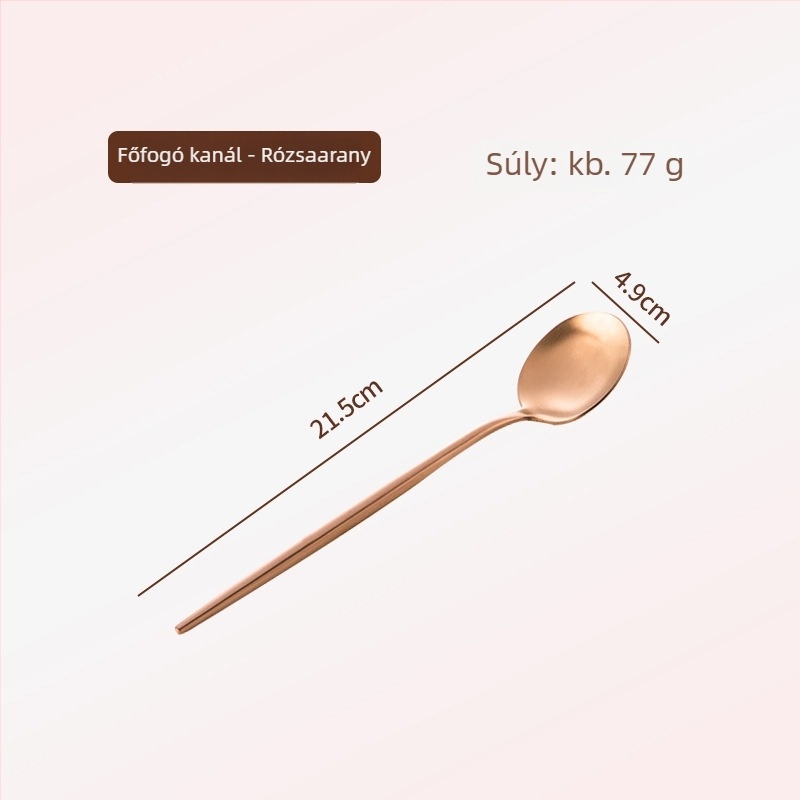 Thread Rabbit 304 rozsdamentes acélból készült kés, villa és kanál készlet — tükörfényes polírozás, egyszínű mintázat, modern minimál stílus