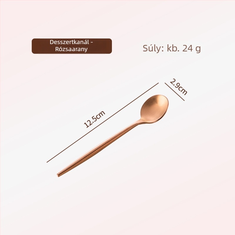 Thread Rabbit 304 rozsdamentes acélból készült kés, villa és kanál készlet — tükörfényes polírozás, egyszínű mintázat, modern minimál stílus