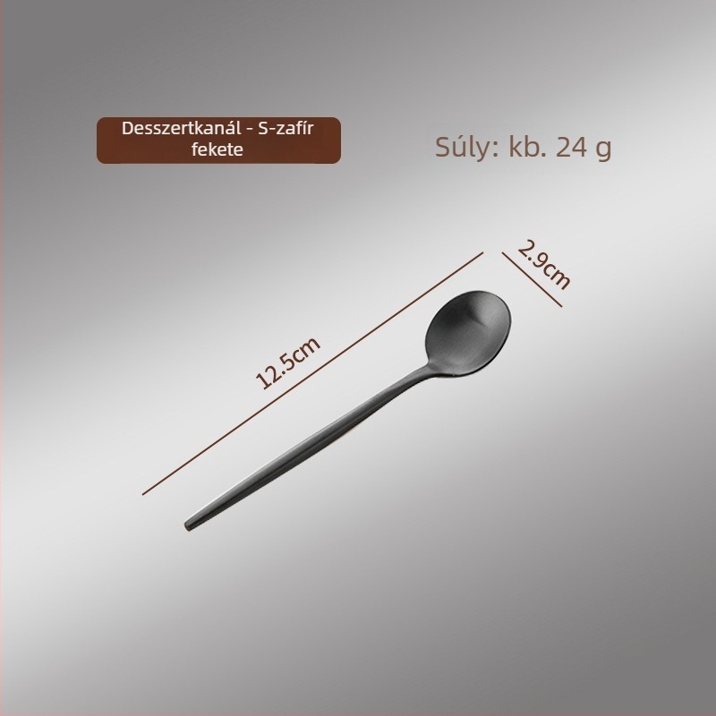 Thread Rabbit 304 rozsdamentes acélból készült kés, villa és kanál készlet — tükörfényes polírozás, egyszínű mintázat, modern minimál stílus