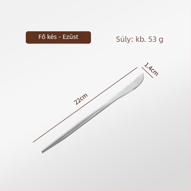 Thread Rabbit 304 rozsdamentes acélból készült kés, villa és kanál készlet — tükörfényes polírozás, egyszínű mintázat, modern minimál stílus