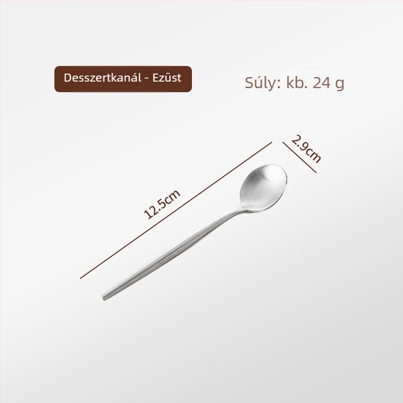 Thread Rabbit 304 rozsdamentes acélból készült kés, villa és kanál készlet — tükörfényes polírozás, egyszínű mintázat, modern minimál stílus