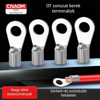 OT4-5 crimpelt terminál, kerek csupasz fej, O-típus, nyitott orr