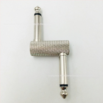 Audio adapter 6,35 mm-es sztereó, nikkelezett fém, modell YX0296A, kettős csatlakozó, hangszerhez