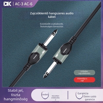 Zeneinstrumentumokhoz zajcsökkentő audió kábel, 3,6 m, modell AC-3/AC-6, hangszercsatlakozó elektromos gitárhoz és basszushoz