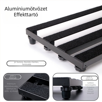 Effekt pedál tábla – M-VAVE, cinkötvözet, modell: Effect Pedal Board, hordozható pedálállvány gitárhoz