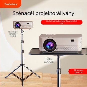 Projektor tartó teleszkópos háromlábú állvány – alumínium ötvözet, univerzális asztali és padlóra
