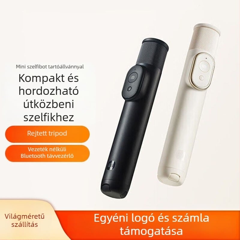 2-in-1 selfie állvány távirányítóval, mini változat, ötvözet test, Bluetooth, képstabilizáció nélkül