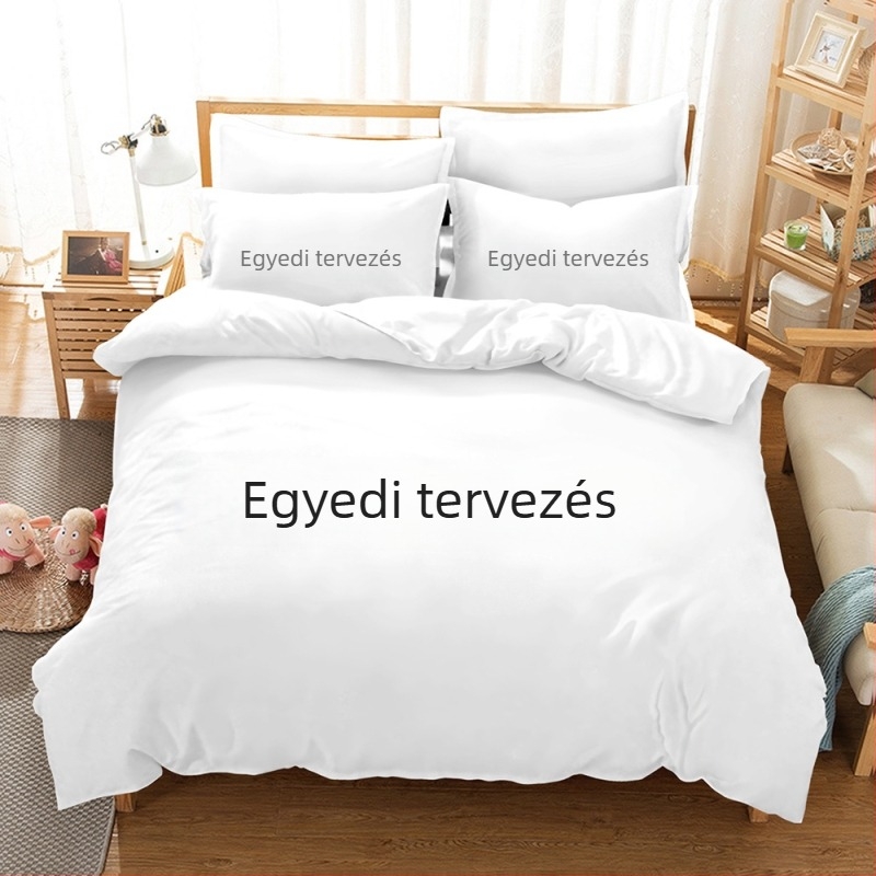 Kémiai rostból készült ágynemű készlet, négy részes, csiszolt sima szövésű, reaktív nyomtatás; Tömeg: 90; Testreszabás: Igen