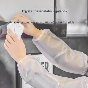 Egyszer használatos PE átlátszó karvédők, porálló, vízálló és olajálló, konyhai használatra