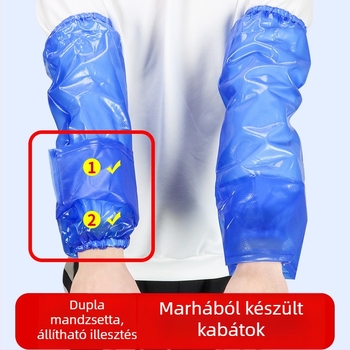 Ujjakkal ellátott kötény - vízálló PVC anyag, modern egyszerű stílus, egyszínű dizájn