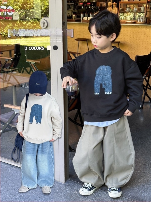 McShee Gyerekeknek készült vastag fleece-pulóver, koreai stílus