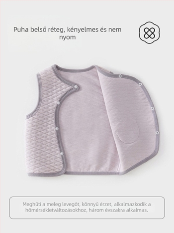Újszülött meleg mellény, unisex, 0–1 év, 100% pamut, vastagított, poliészter töltet, tél/ősz