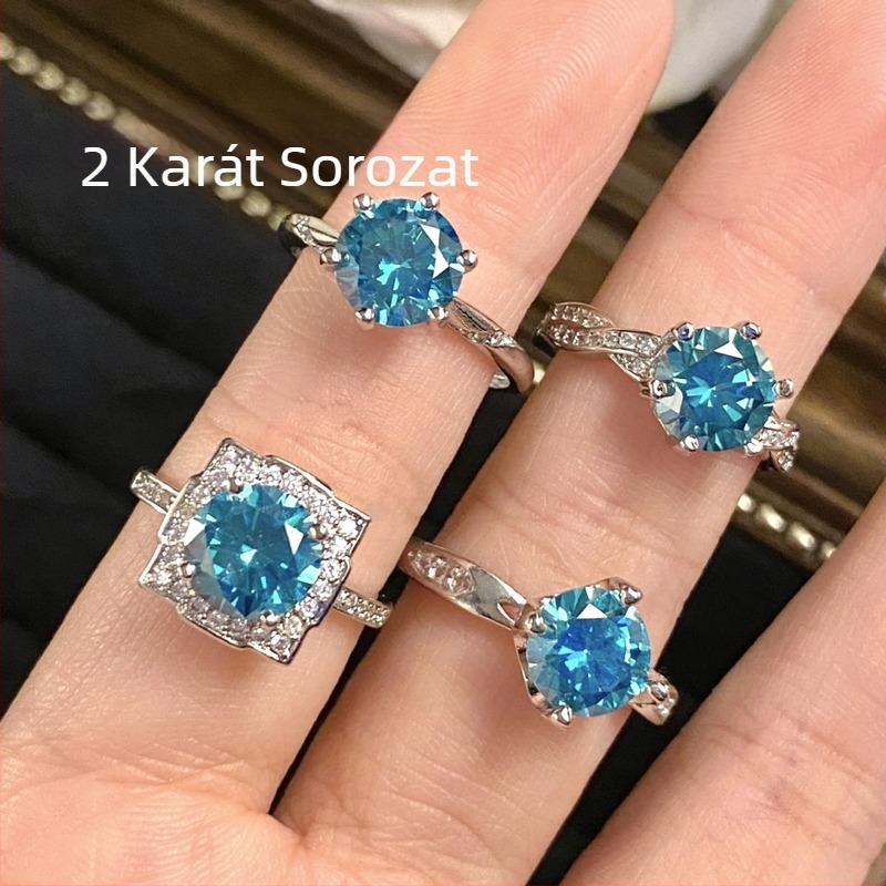 Geometriai réz gyűrű moissanit gyémánttal, Thousand Jewelry, eredet Shantwei, kezelés: gyémánt