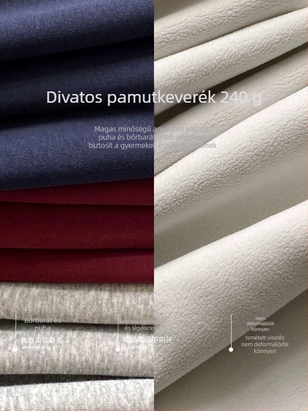 Fiúknak kapucnis pulóver, koreai stílusú, vastag, poliészter/pamut/spandex keverék