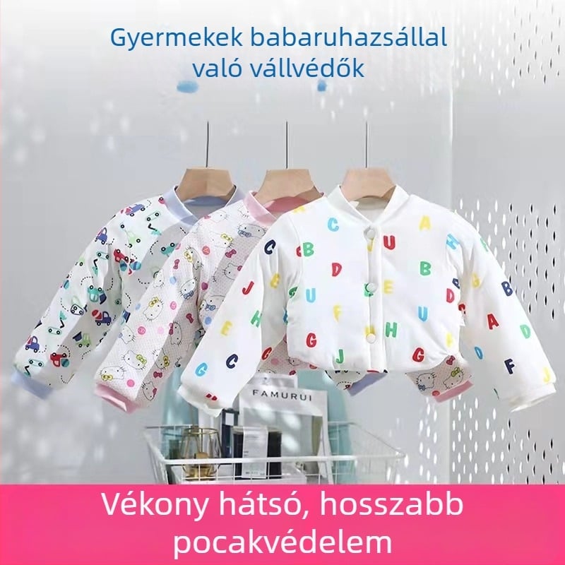 Pamut vállvédő gyerekeknek, meleg, vastagított mellény újszülötteknek, ősz-tél
