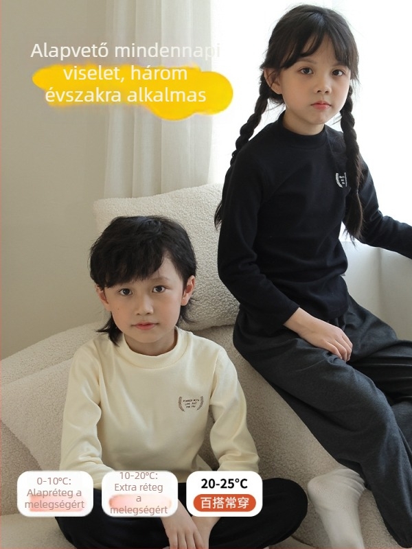 Hosszú ujjú gyerek pamut T‑shirt, uniszex, kerek nyak, karikatúra mintás, modell M8152, Shengteshi, 1–8 éveseknek