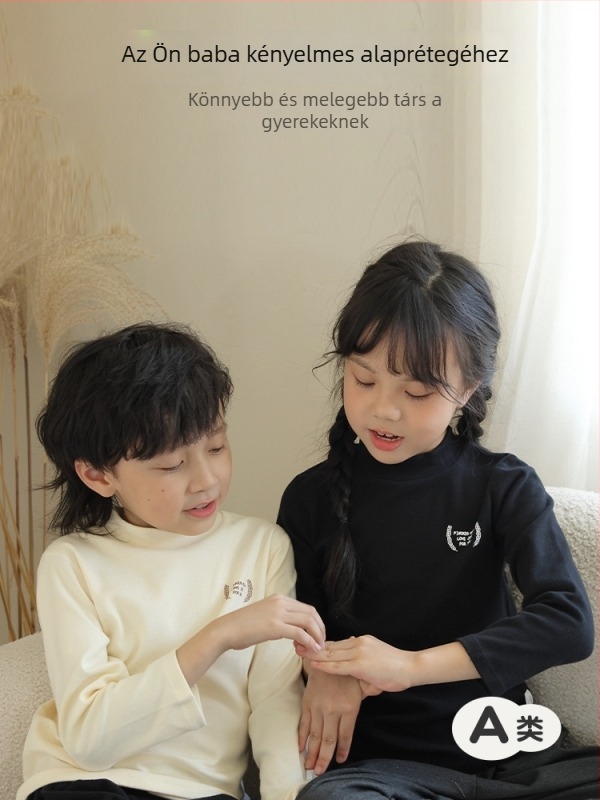 Hosszú ujjú gyerek pamut T‑shirt, uniszex, kerek nyak, karikatúra mintás, modell M8152, Shengteshi, 1–8 éveseknek