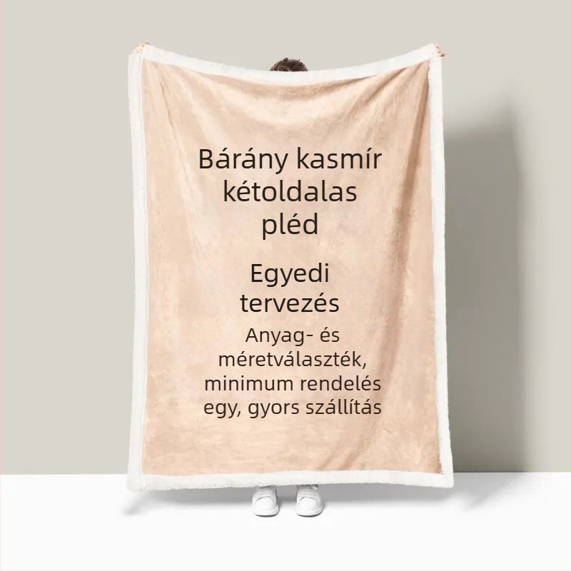 Egyedi dupla réteg flanel takaró kanapéhoz, kétoldalas, vastag és meleg – 100% poliészter, 300–500 g, tavasz–ősz, karikatúra minta