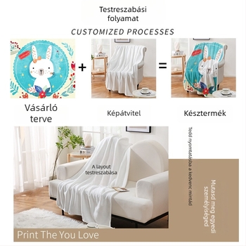 Poliészter pléd karikatúra nyomtatással, 300 g/m², testreszabható, minden szezonban