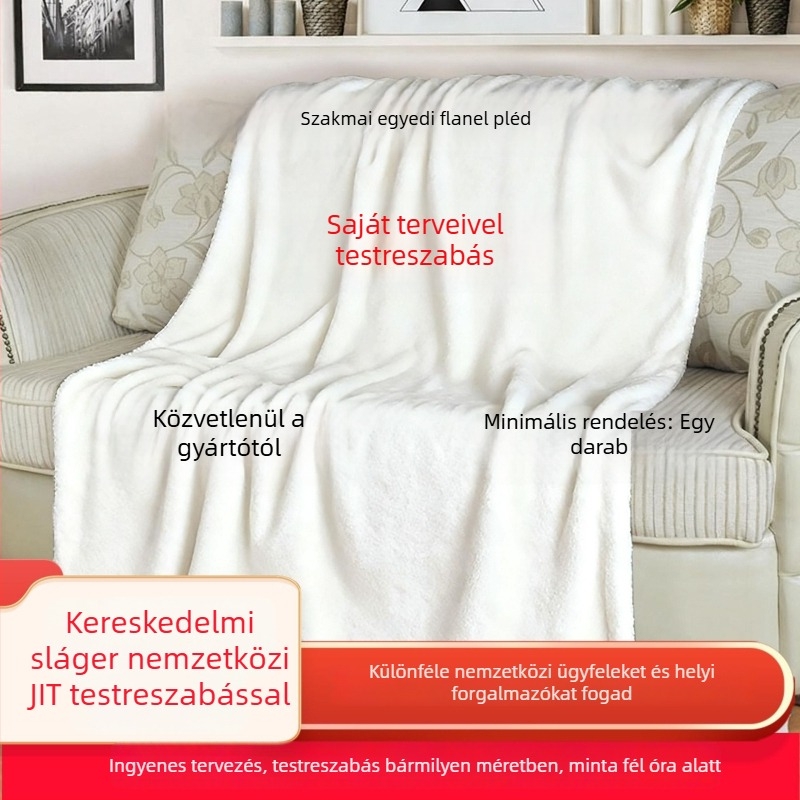 Testreszabott digitális nyomtatású alvó takaró, kétoldalas plüss, 100% poliészter, súly 250 g, testreszabás elérhető