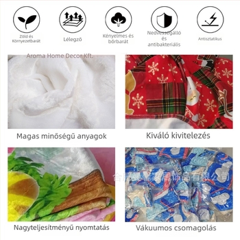 Kétoldalas digitálisan nyomtatott flanel takaró, testre szabható, nordikus stílusú, poliészterrostból