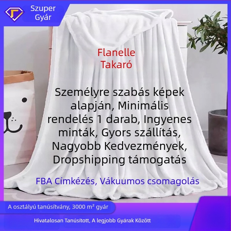 Kétoldalas digitálisan nyomtatott flanel takaró, testre szabható, nordikus stílusú, poliészterrostból
