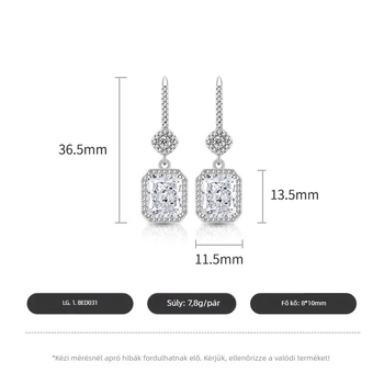 Réz geometriájú fülbevalók BED031, Silver Beauty, modern városi stílus, 2025 ősz