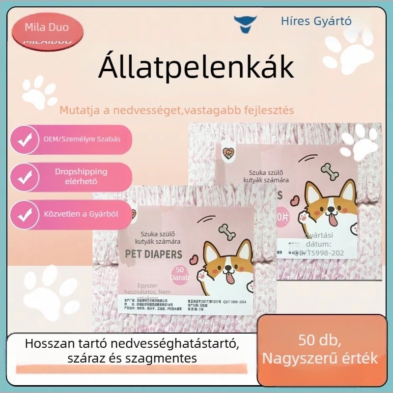 Milaido Menstruációs nadrág nőstény kutyáknak - nem szövött anyag, rajzfilm stílus