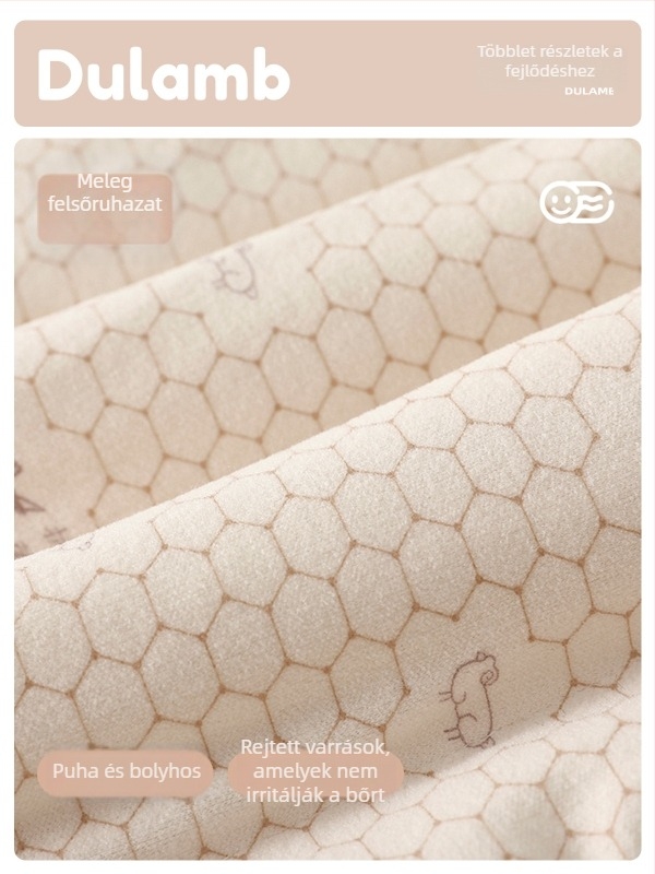Gyerekeknek készült jacquard vastag pulóver-sweatshirt, uniszex, 3–8 éveseknek, hosszú ujjú