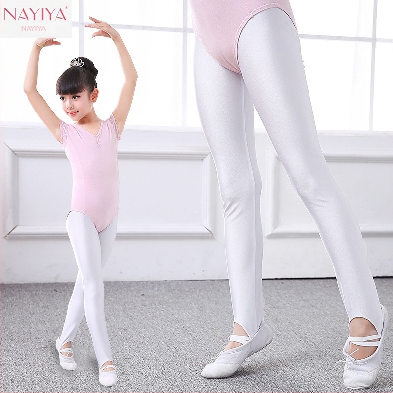 Nayiya Gyerekek uniszex táncharisnya, légáteresztő Spandex, egyszínű, közepes vastagság
