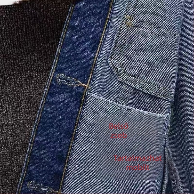 Női Slim-Fit farmerdzseki, hosszú ujjú, polo gallérral, szabályos hosszúságú 50–65 cm