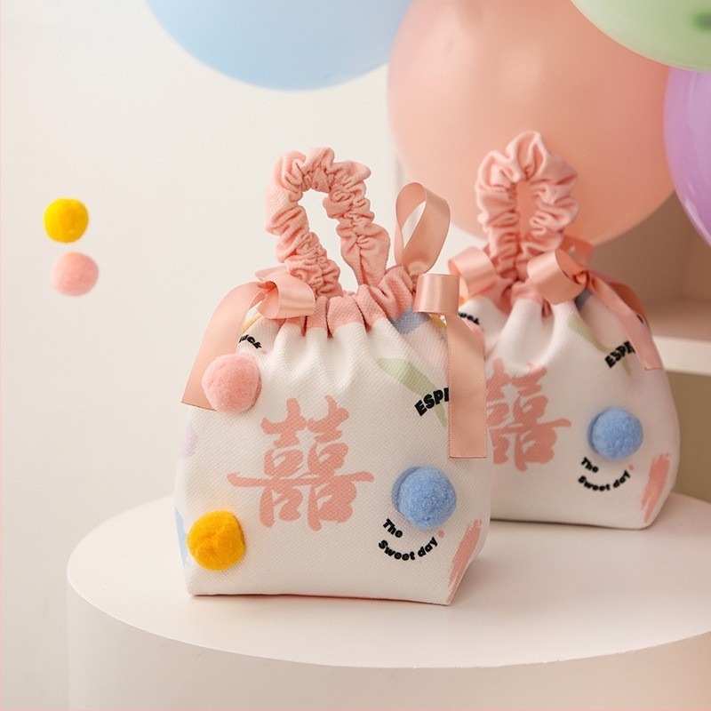 Kimhome Esküvői bonbon-táska, vászon, rajzfilm stílusú, ajándékdoboz