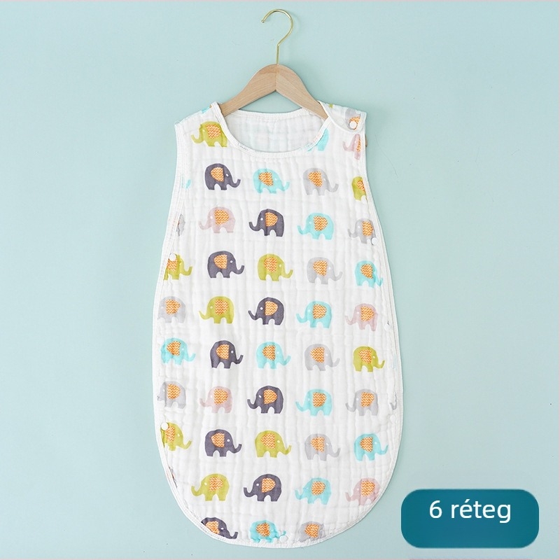 Baba hálózsák mellény-stílusban, tiszta pamut anyag, pamut töltet, gyümölcsös karikatúra dizájn