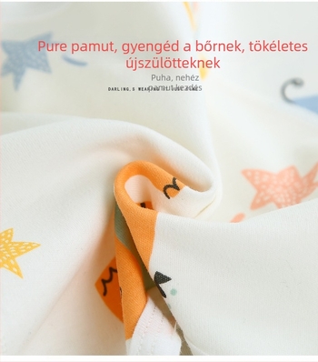 Újszülött pamut pizsama Velcro-zárral, félhátsó dizájn, négy évszakos