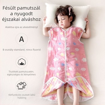 Gyerekeknek négy évszakos alvózsák, 100% pamut gézanyagból, elválasztott lábakkal, töltés kasmír és pehely