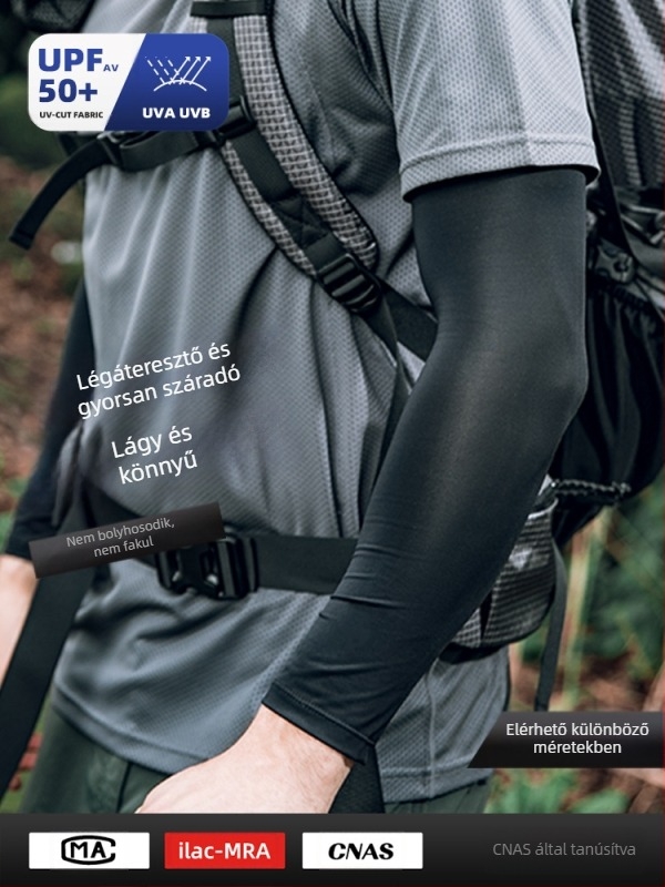 Nylon UV kartvédő ujjvédők, lazán illeszkedő szabás, jégselyem anyag, 81-95% nylon tartalom, 2023 tavasz