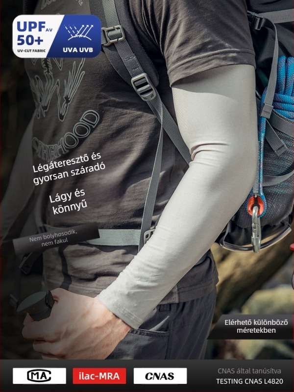 Nylon UV kartvédő ujjvédők, lazán illeszkedő szabás, jégselyem anyag, 81-95% nylon tartalom, 2023 tavasz