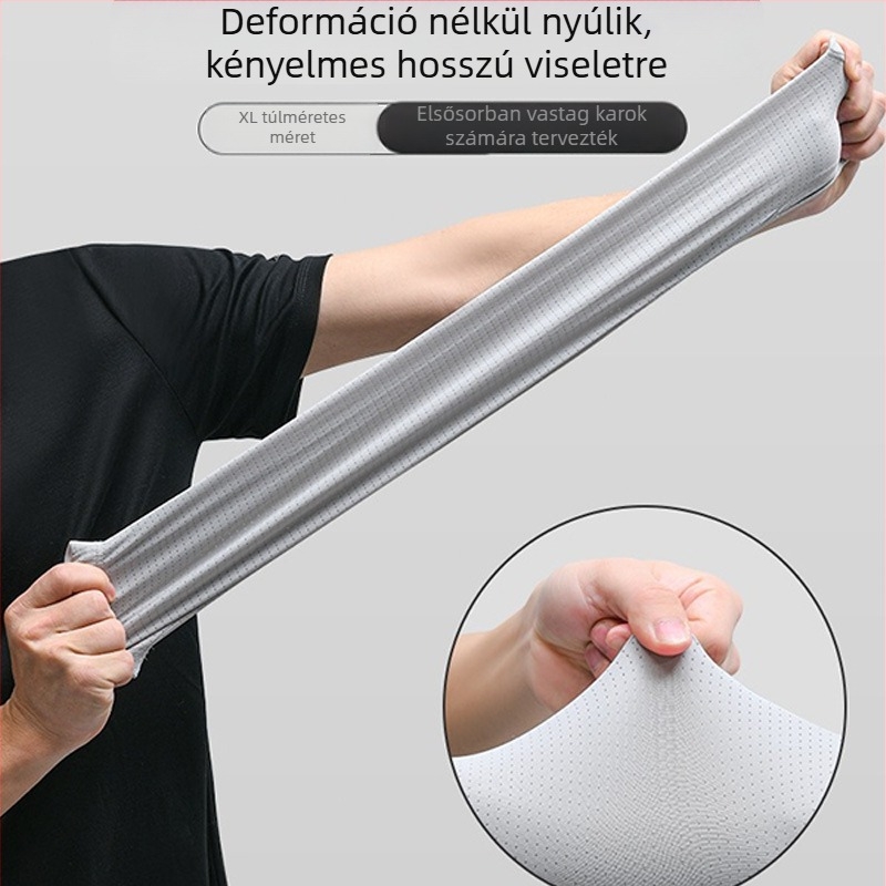 Nylon UV kartvédő ujjvédők, lazán illeszkedő szabás, jégselyem anyag, 81-95% nylon tartalom, 2023 tavasz