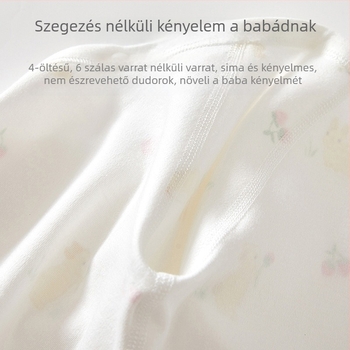 Újszülött pamut felső, szerzetesi stílusban, tavasz–ősz, kerek nyakú, kapucni nélküli