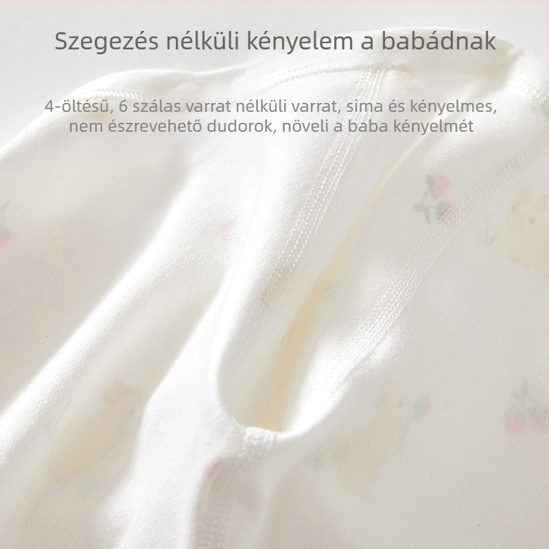 Újszülött pamut felső, szerzetesi stílusban, tavasz–ősz, kerek nyakú, kapucni nélküli
