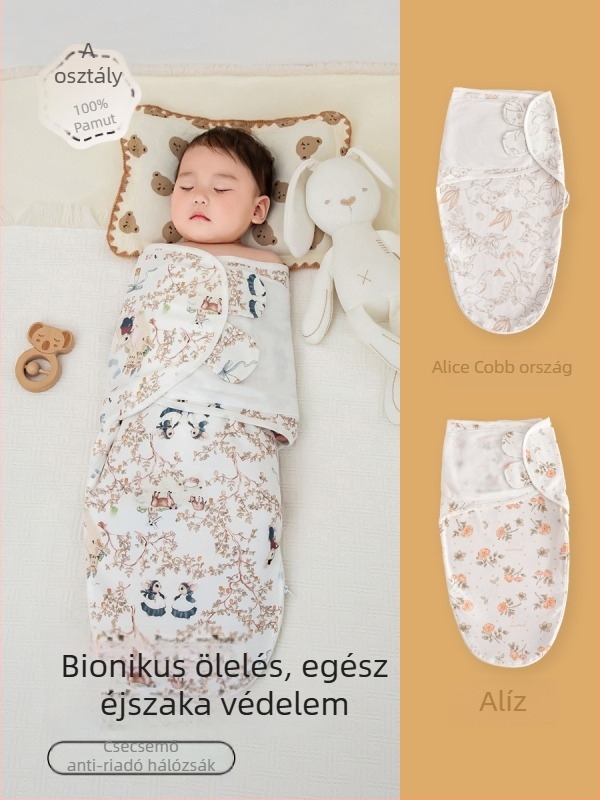 Anti-jump baba alvózsák - karikatúra mintás, külső anyag pamutkeverék, bélés és töltet 100% pamut, cocoon típus, 0–1 év