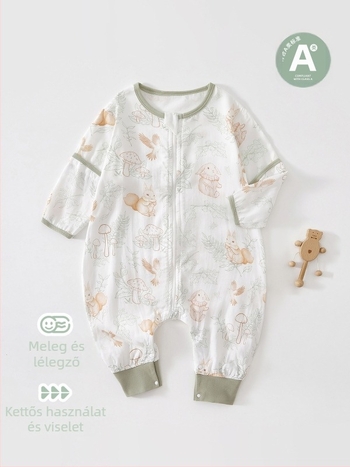 Alvózsák gyerekeknek – bambusz rostból készült anyag, szintetikus töltet, levehető ujjak, négy évszakos használat, rajzfilmszerű mintával